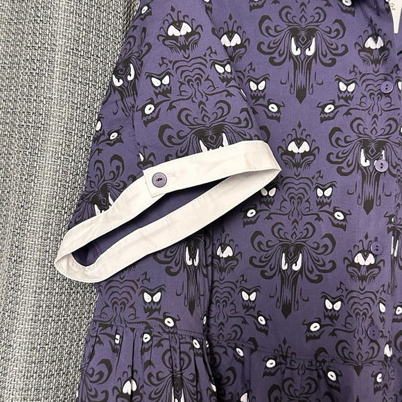 Disney The Haunted Mansion Wallpaper Glow In The Dark Dress 2XL Purple White - Picture 5 of 8